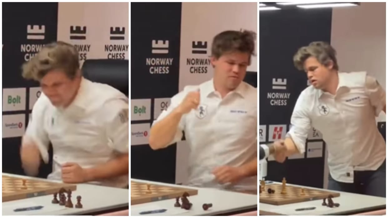 Norway Chess: After losing to D Gukesh, Magnus Carlsen lost temper, slammed hand on Chess board table Video