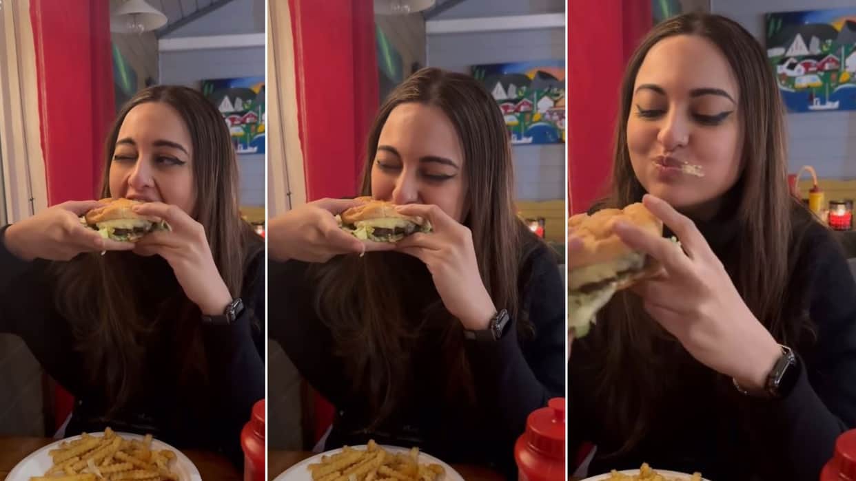Zaheer Iqbal shares sonakshi sinha video on her birthday eating junk food burger french fries says Biwi no 1