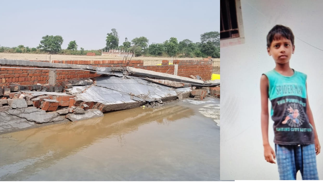 A wall under construction collapsed in Deoria, a water park was being built, a student died