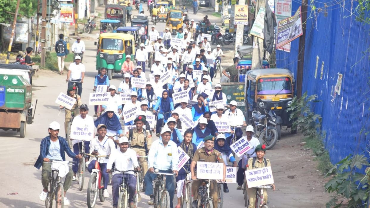 Bihar: Voter awareness bicycle rally organized on World Bicycle Day