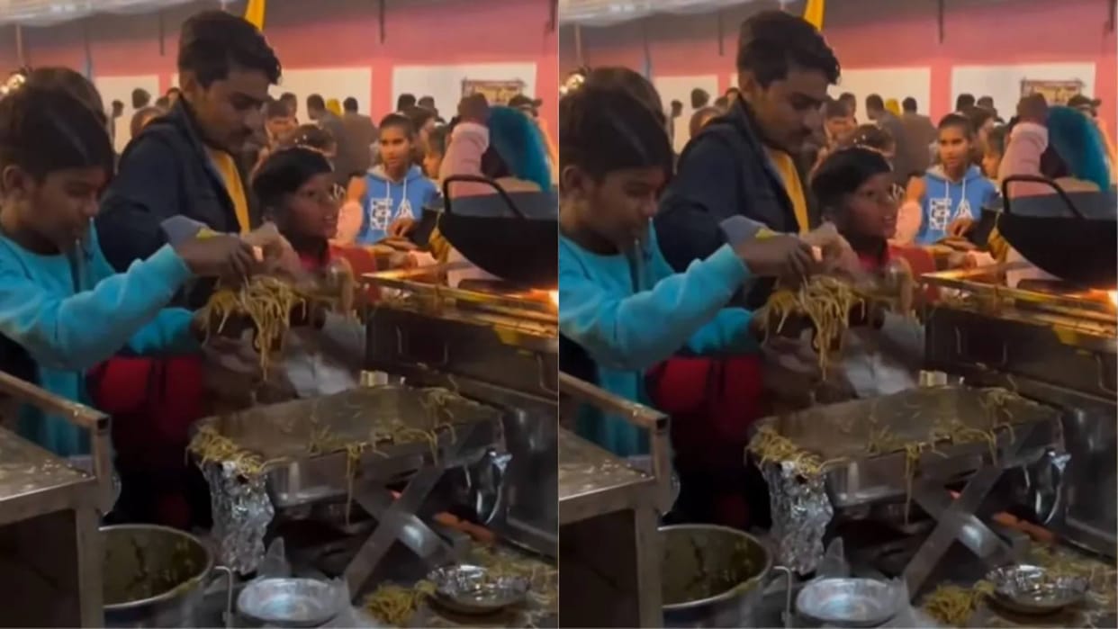 As soon as the chowmein stall opened in the wedding people immediately rushed in Video goes Viral