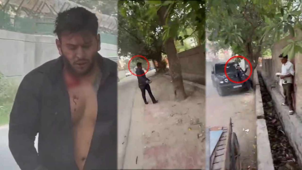 car hit a young man in Noida