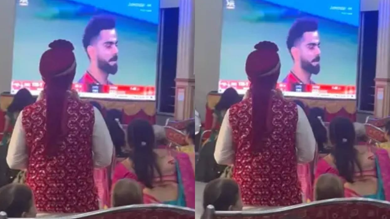 The groom stopped his own wedding to see RCB win left the wedding mandap Video goes Viral on Internet