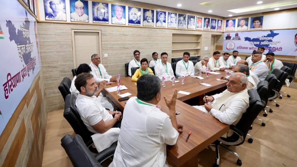 Rahul Gandhi in chandigarh today expansion of Haryana Congress organization