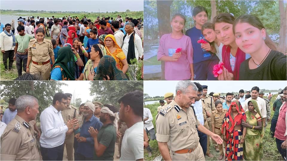 Four teenage girls drowned in yamuna in front of aunt in Agra