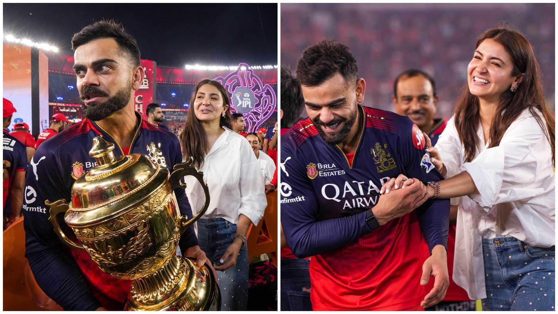 Virat-Anushka Photos: How Anushka handled emotional Kohli, celebrated happiness with Lady Luck, IPL 2025 RCB