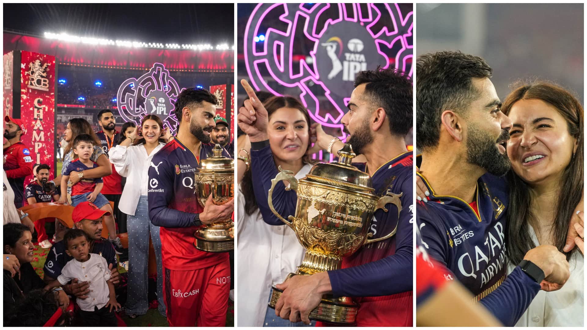 Virat-Anushka Photos: How Anushka handled emotional Kohli, celebrated happiness with Lady Luck, IPL 2025 RCB