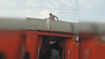 passenger got burnt due to electric shock who climbed on roof of train at railway station