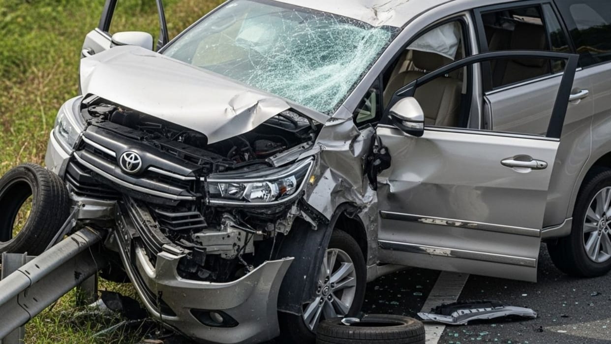 do not open door or window in high speed car Bilaspur innova car accident