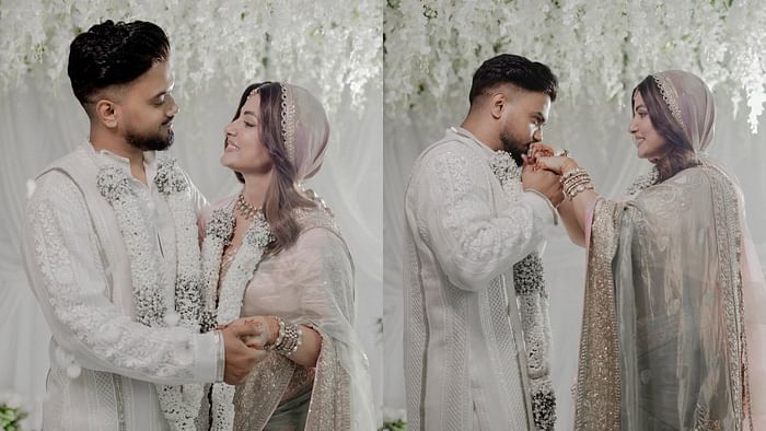 Hina Khan returnes on work just a day after wedding heads at Korean Expo