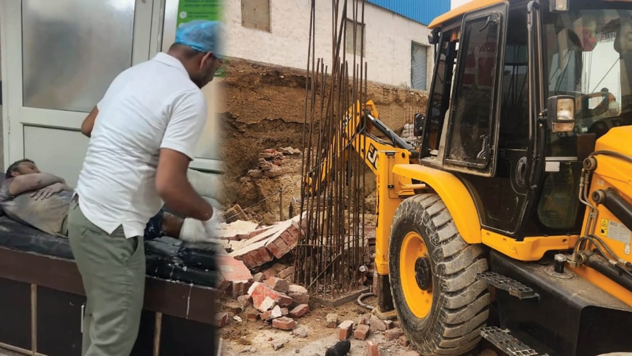 accident in Noida Three workers including two women died due to collapse of basement wall under construction