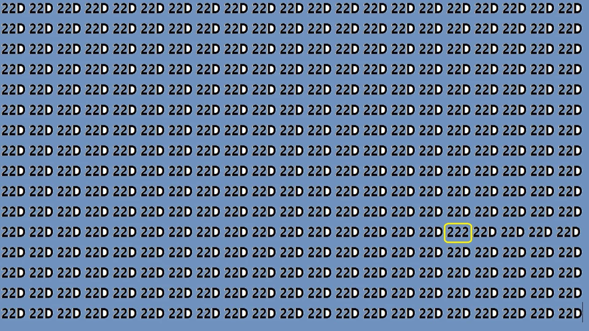 Optical Illusion Iq Test Brain Test If You Have Hawk Eyes then Find 222 in 21 Seconds