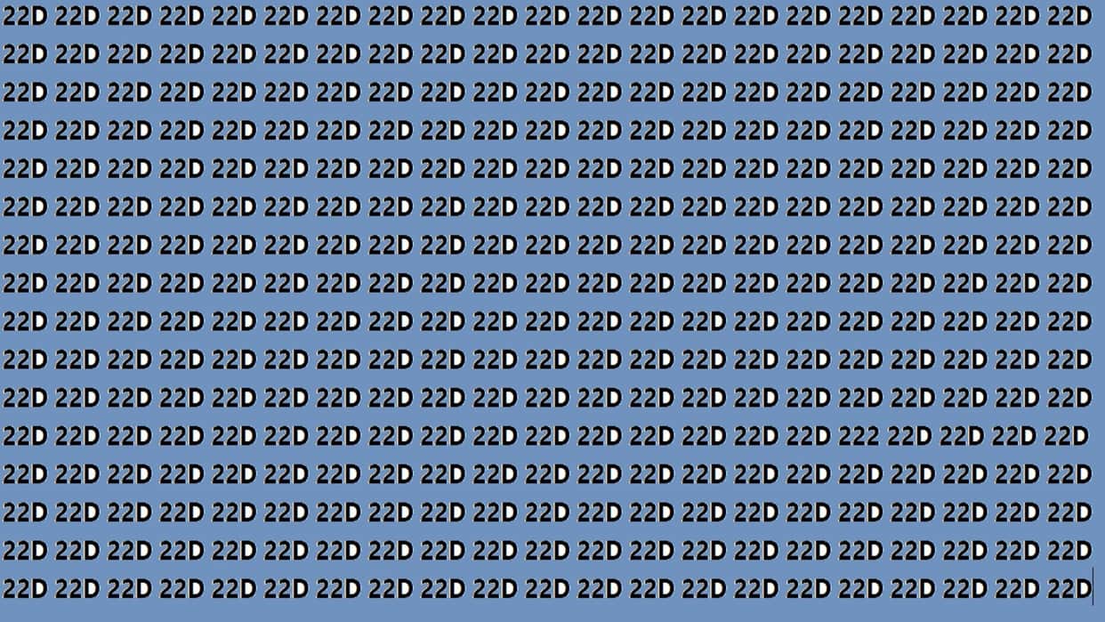 Optical Illusion Iq Test Brain Test If You Have Hawk Eyes then Find 222 in 21 Seconds