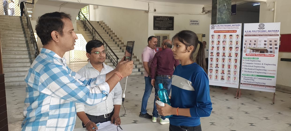 Polytechnic entrance examination was organized at two examination centers in Mathura