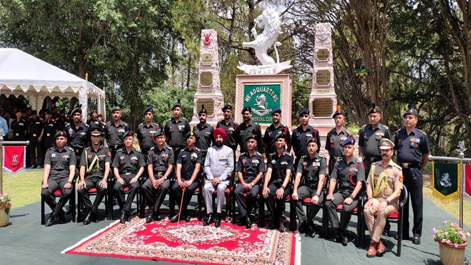 Governor Lieutenant General Gurmit Singh visits Kumaon Regiment Centre