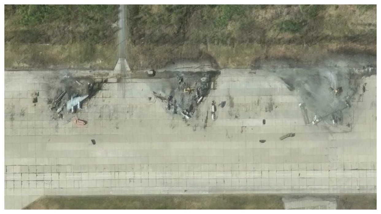 Satellite Pics Of two Russia Airbases Reveal Damage By Ukrainian Drone attack operation spider web