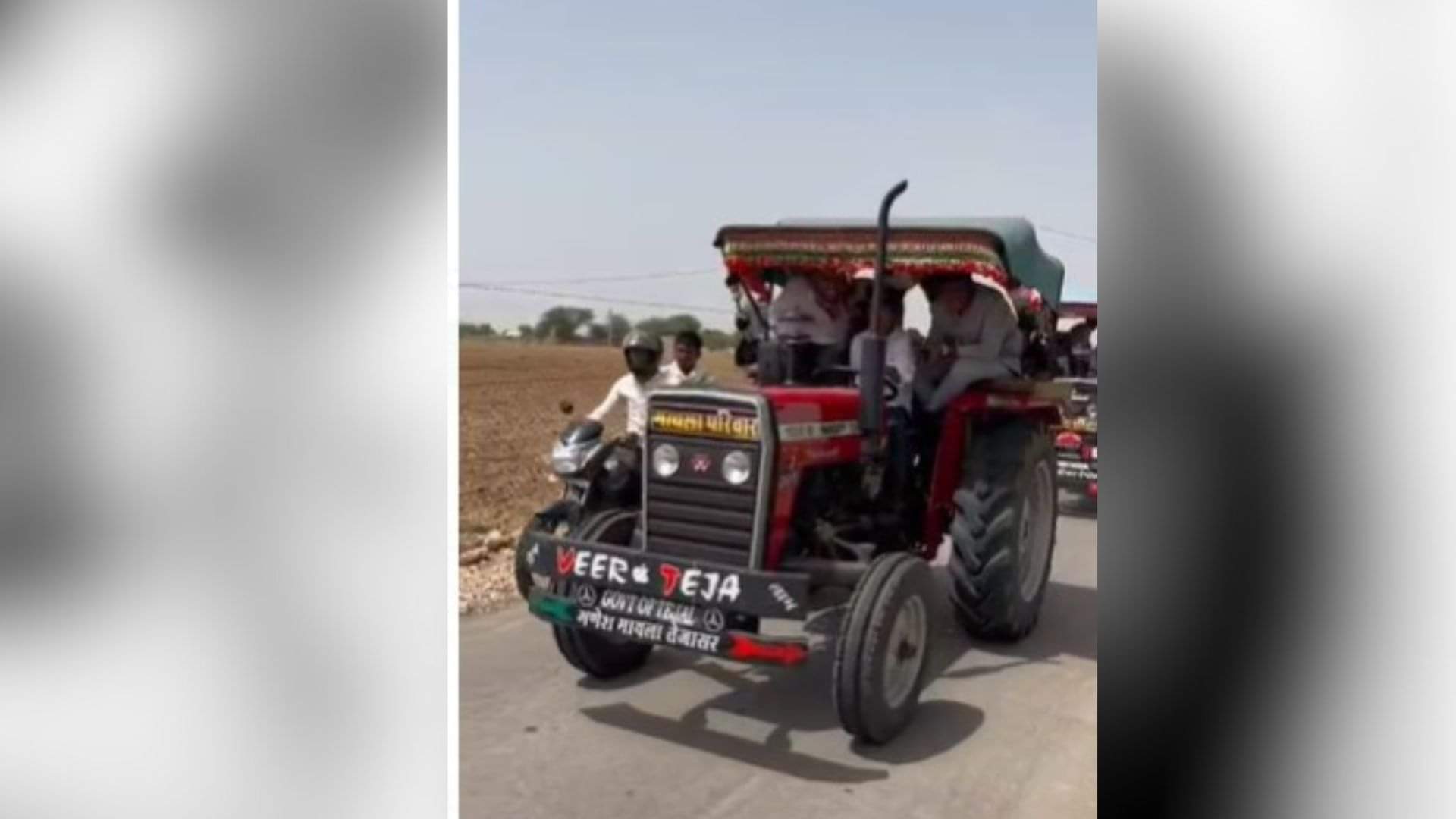 Rajasthan Unique Wedding: Groom Drives Tractor in 121-Vehicle Baraat with 300 Guests