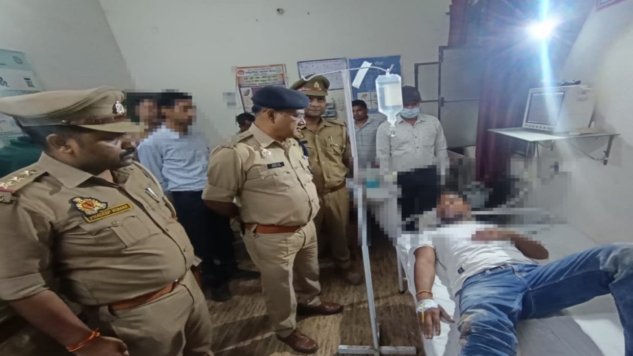 vicious criminal was arrested in a police encounter, he was shot in the leg in retaliatory firing, four acc