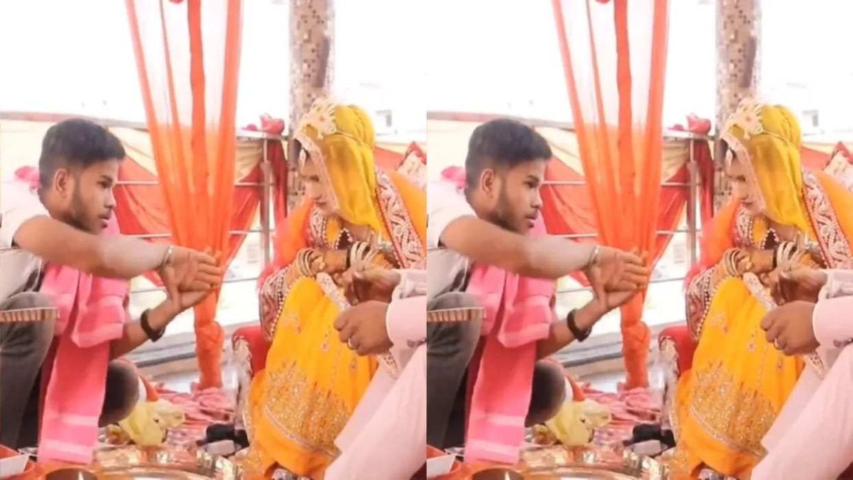 While touching brother in law feet Boy did such a thing that sister started laughing video goes viral