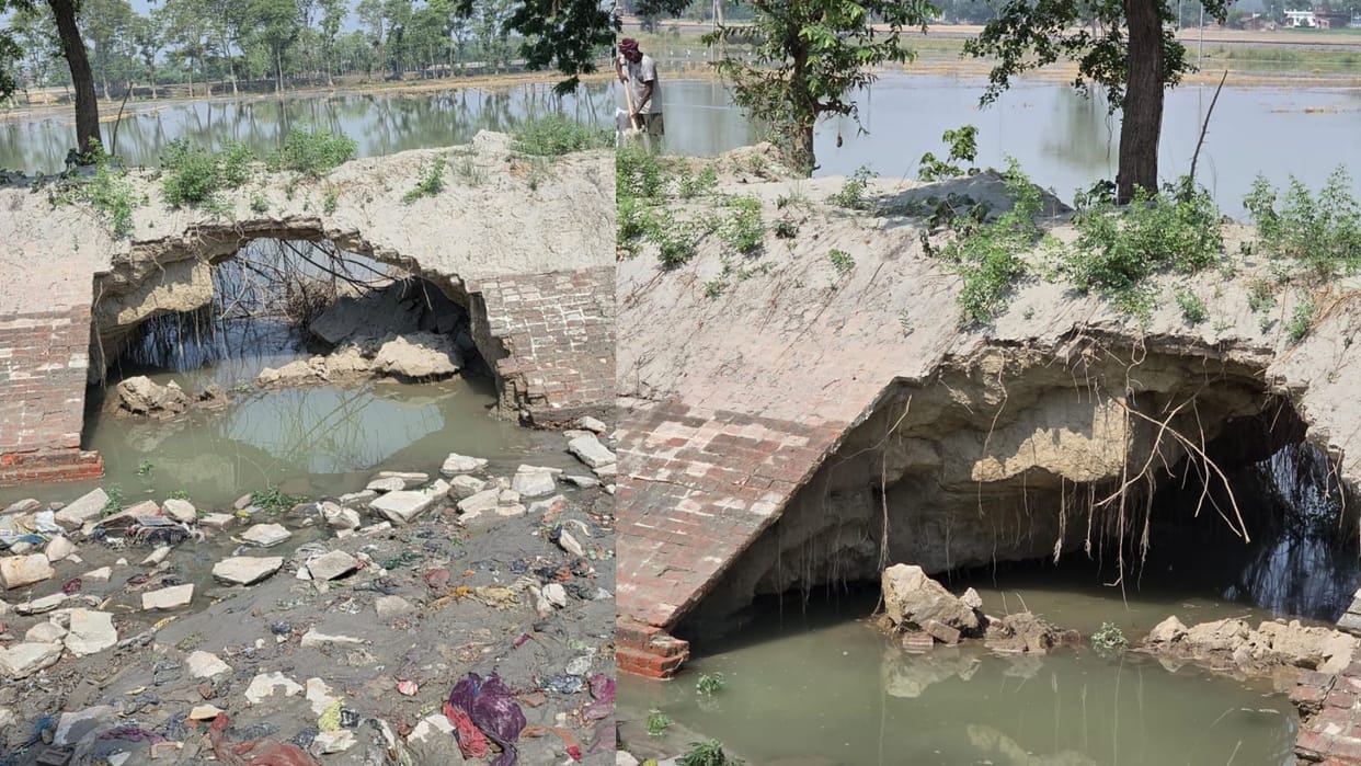Irrigation department under question canal broke as soon as water arrived hundred acres of land submerged