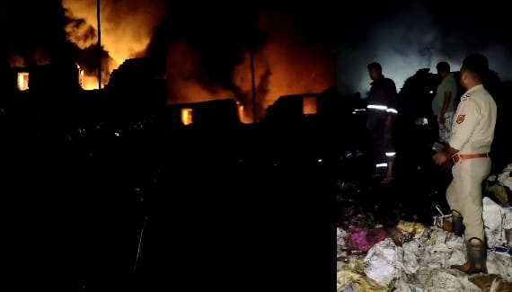 Etawah Fire Warehouse reduced to ashes due to massive fire accident happened for the second time in a year