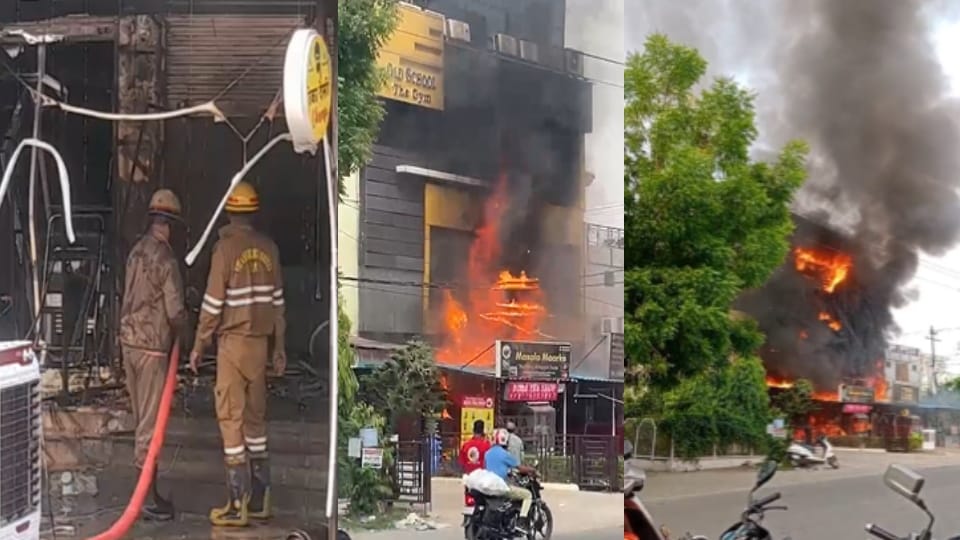 Fire Breaks Out in Three-Storey Building in Meerut, Gym and Shops Affected, Fire Brigade on Spot