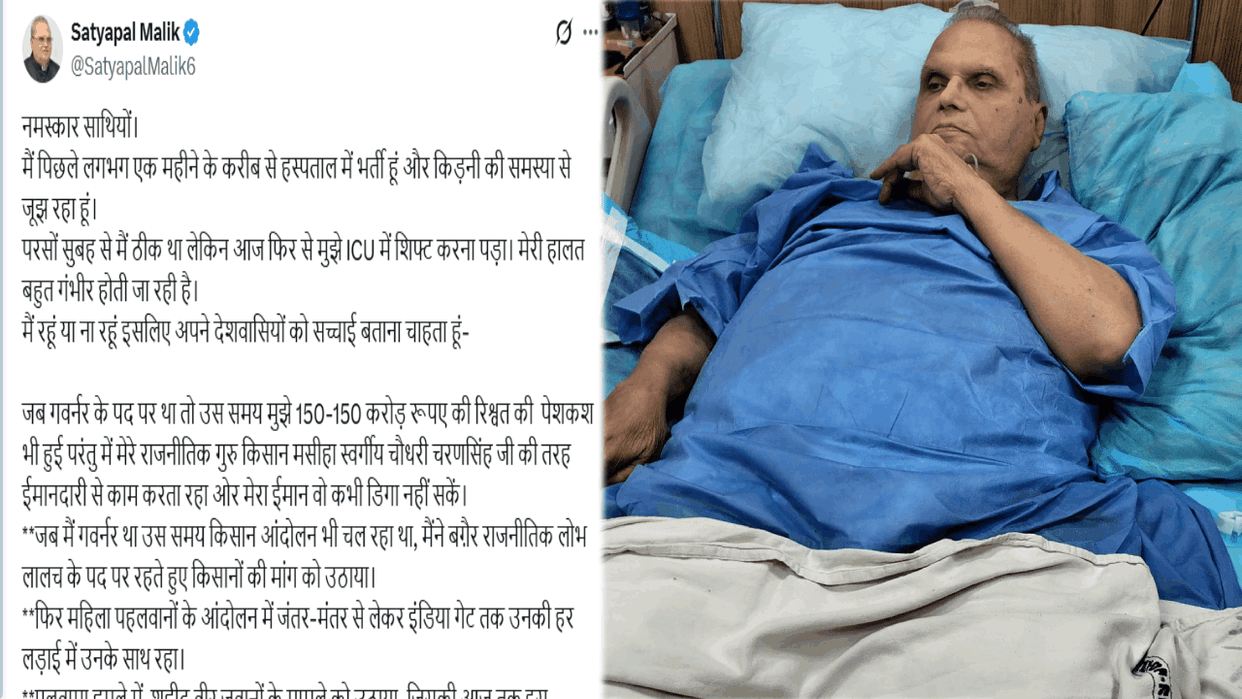 Satyapal Malik shared an emotional post from ICU of hospital
