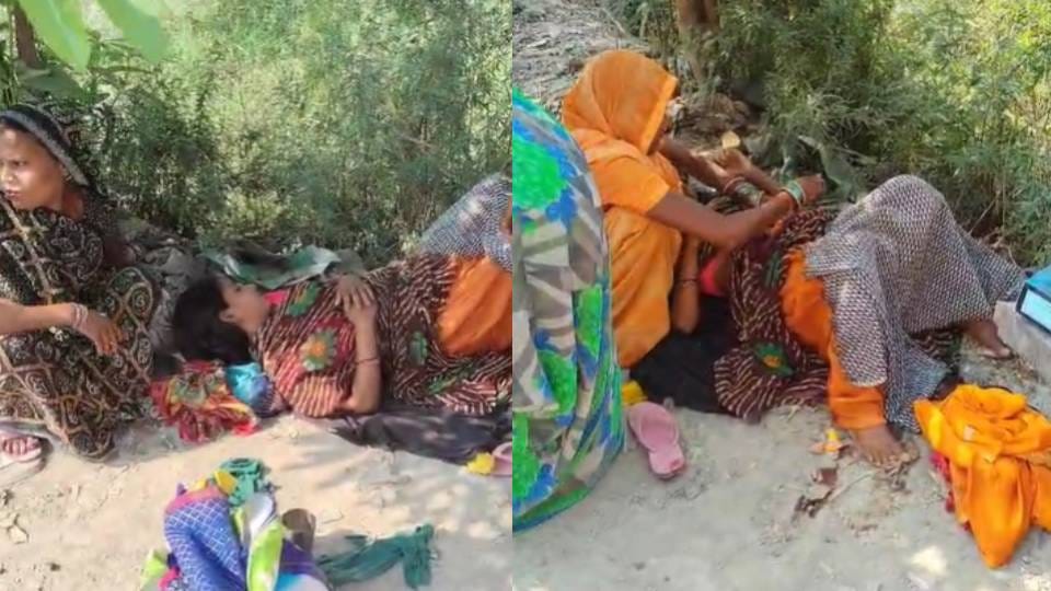 pregnant woman was turned away from CHC delivery had to be done by making circle of sari on road In Ayodhya