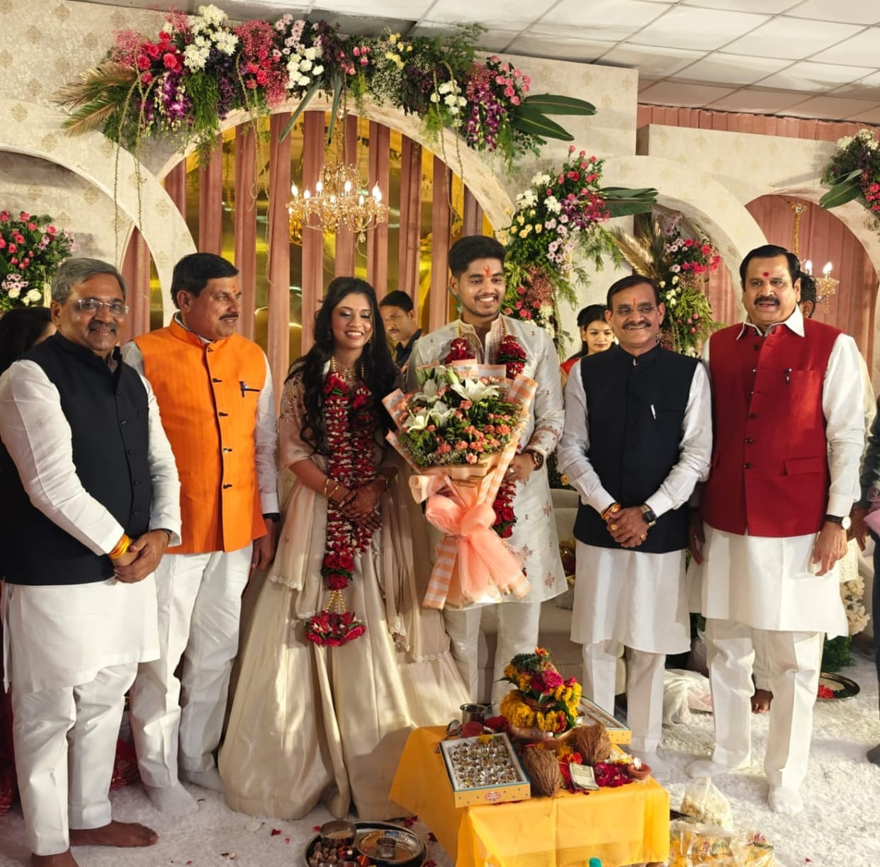 MP News: CM Mohan Yadav's younger son Abhimanyu got engaged to Ishita