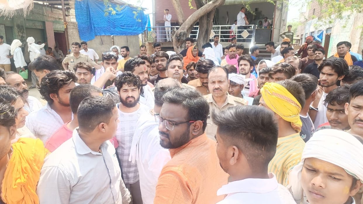 Tension due to found cows body part case registered against 74 people