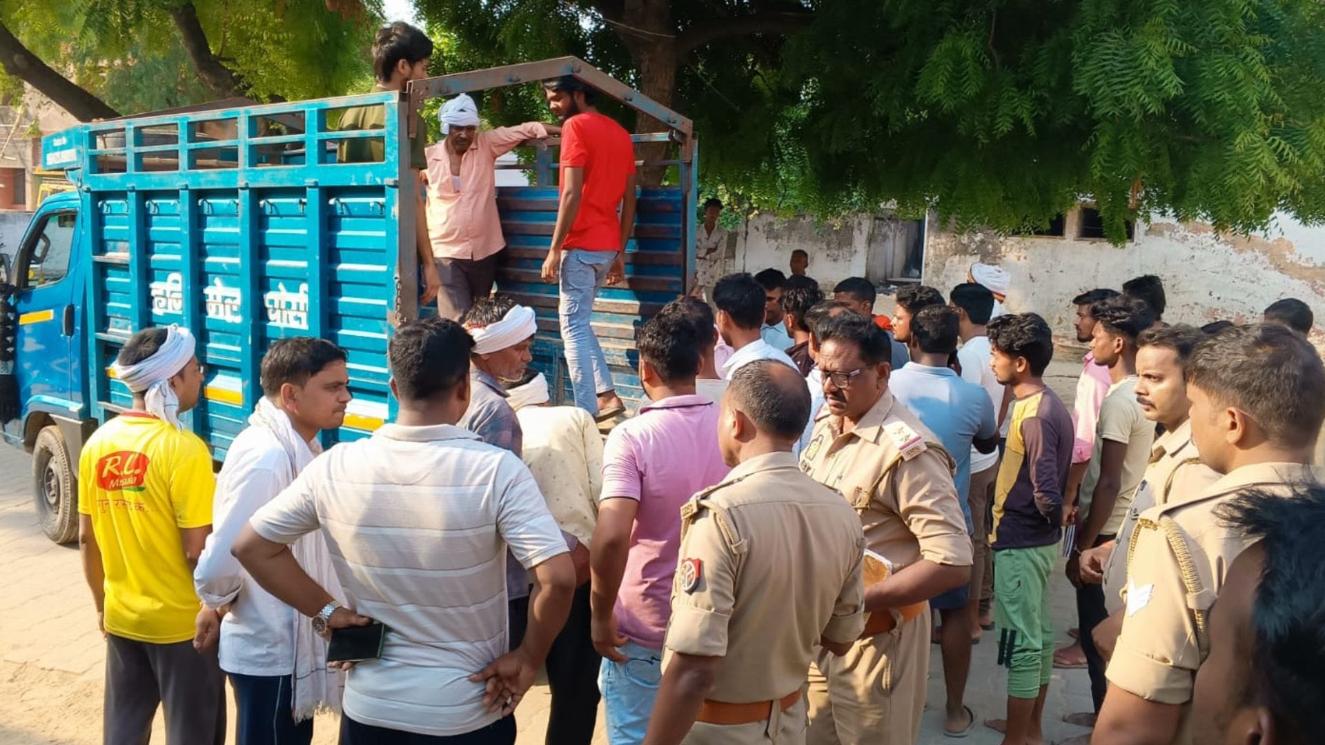 UP Accident news uncontrolled pickup crushed middle-aged man and teenager both died