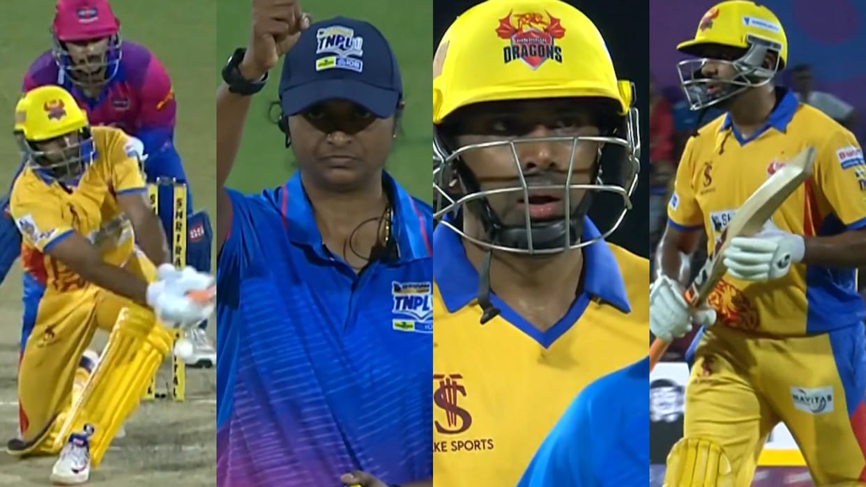 Drama in TNPL: Ashwin angrily argued with the female umpire returned to pavilion throwing his bat see video