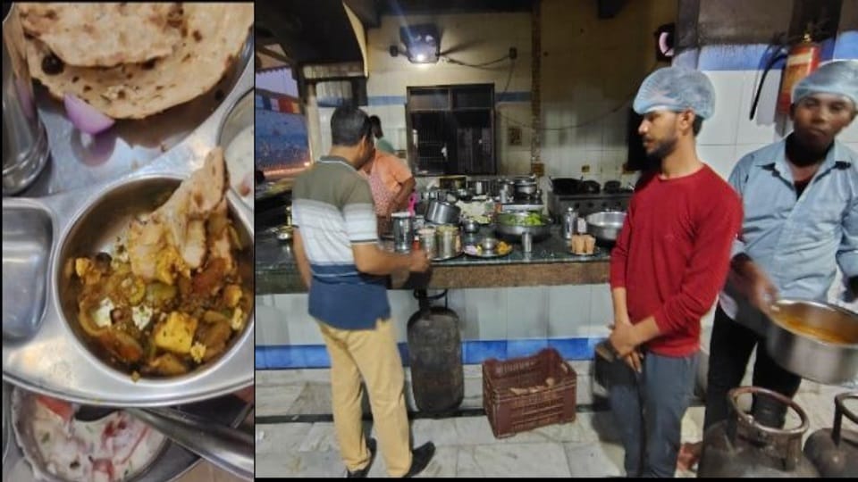 Two samples taken from Mahavir Dhaba after worms were found in vegetables