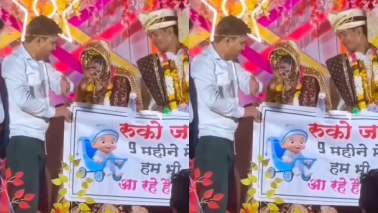 The grooms friends gave such a gift to the bride that the girl blushed with shame Video goes viral on Internet