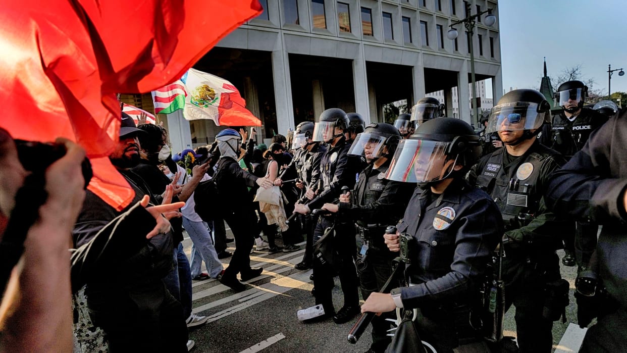 Los Angeles Unrest California Governor Gavin Newsom Trump pulling military dragnet democracy under assault