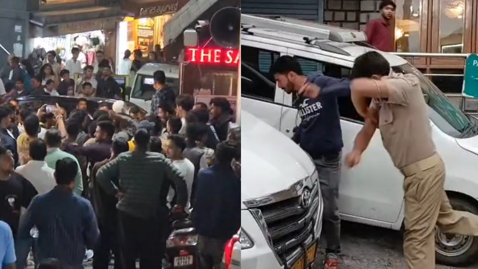 Mussoorie: Chaos over entry on Mall Road, PRD jawan slaps youth locals angry uproar