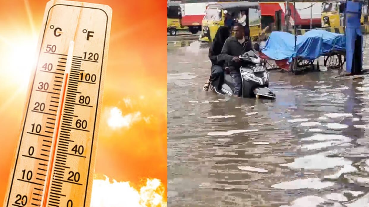 India Weather Updates scorching heat rainfall waterlogging Karnataka Hyderabad and other parts of country