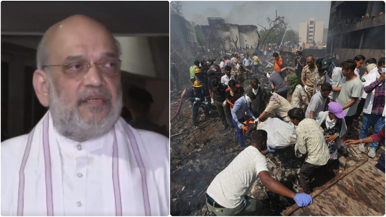 HM Amit Shah on Air India Flight Crash- due to the high temperature, there was no chance of saving anyone.