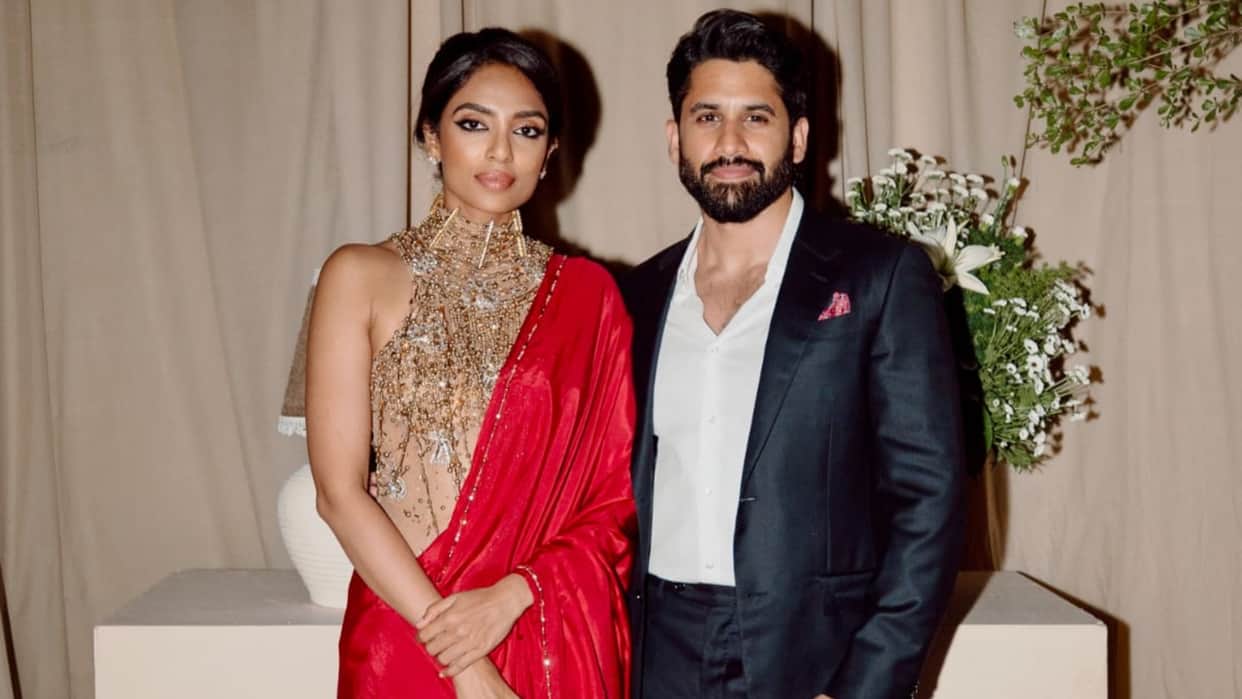 Naga Chaitanya and sobhita steal the show from Akhil Akkineni Zainab reception Photos viral on social media