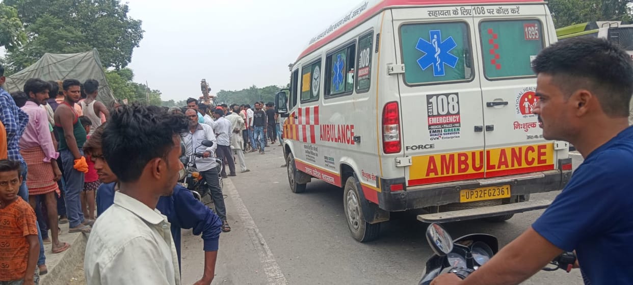 Truck overturned after tyre burst national highway three buried one dead