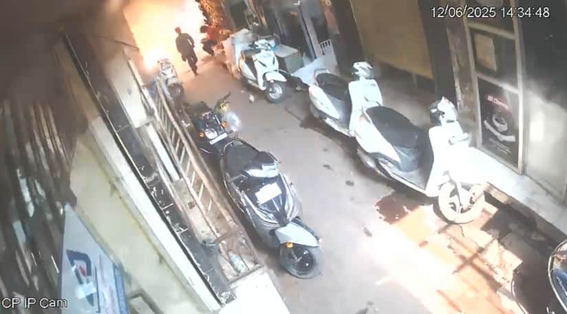 Loud explosion glass of shops and showrooms shattered people burned in fire two dead CCTV of horrifying scene