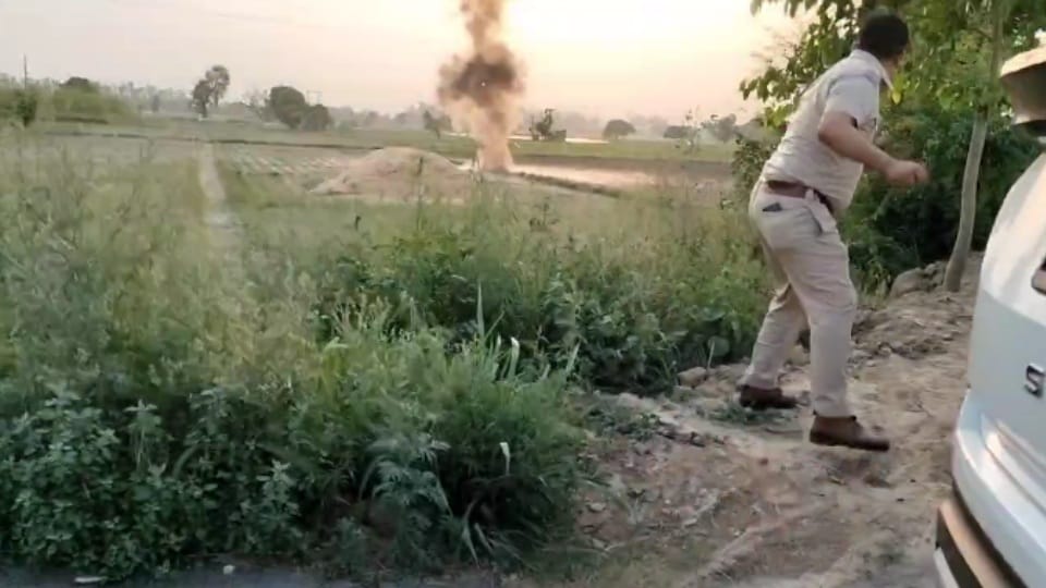 Hand grenade recovered from two youths in Karnal police disposed of it see video