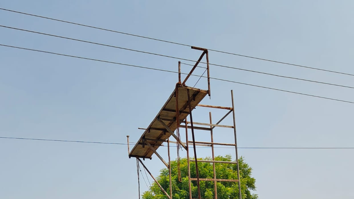 High tension line work stalled, to be 26 meters high