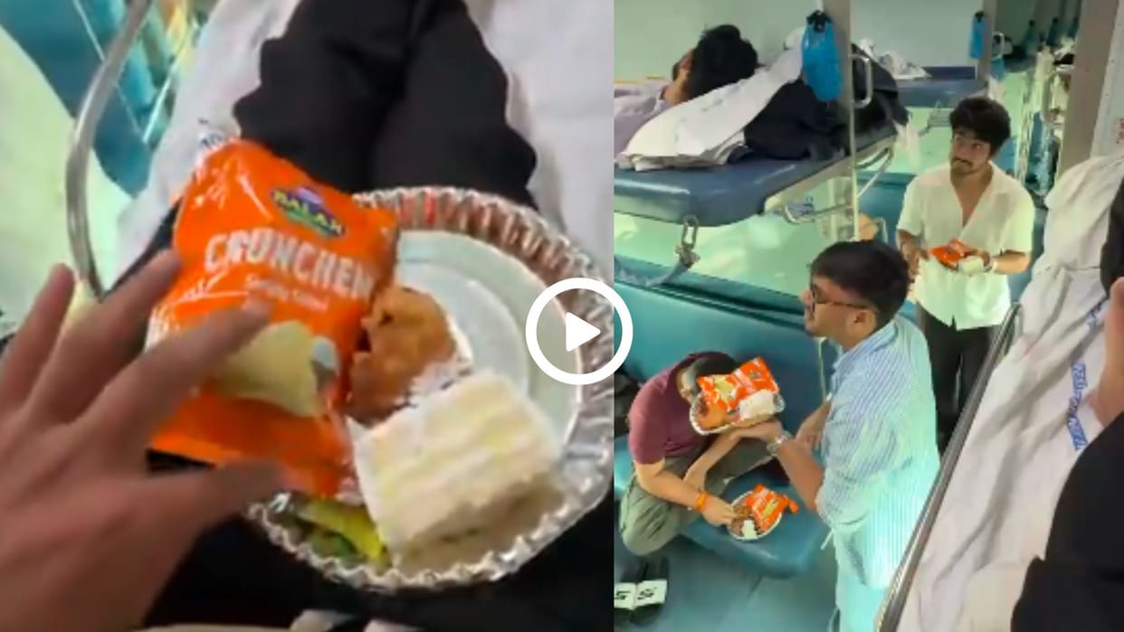young boy celebrated his friend's birthday party for passengers in a train