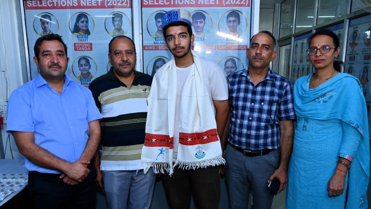 NEET UG Result 2025 Bilaspur Aarav Thakur becomes state topper scores 619 out of 720 marks