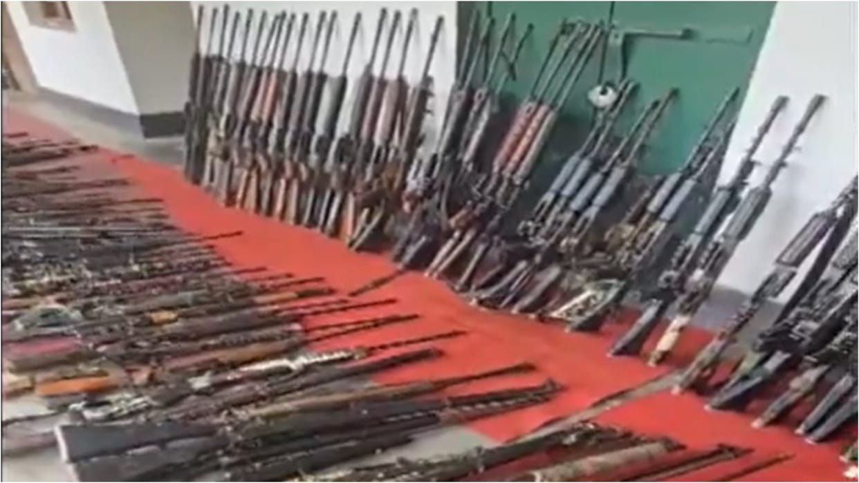 Major action by security forces in Manipur, 300 rifles and weapons recovered; Five militants arrested