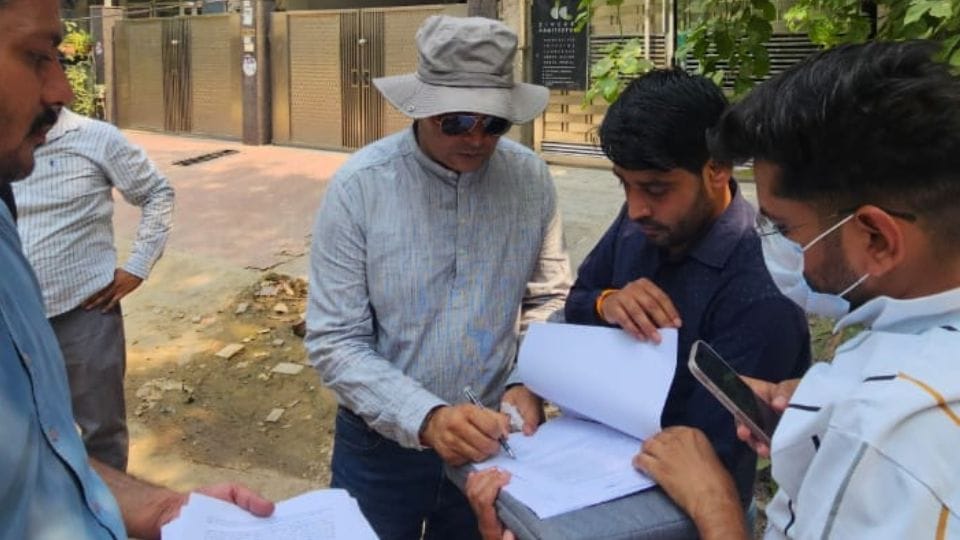 Notices pasted on 250 houses under the 'Office on the Spot' campaign in Gurugram