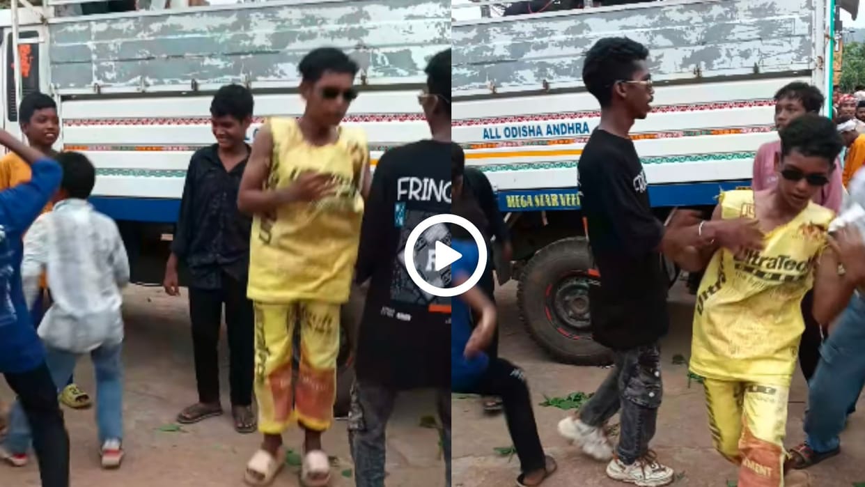 boy danced wearing a cement sack video went viral in hindi