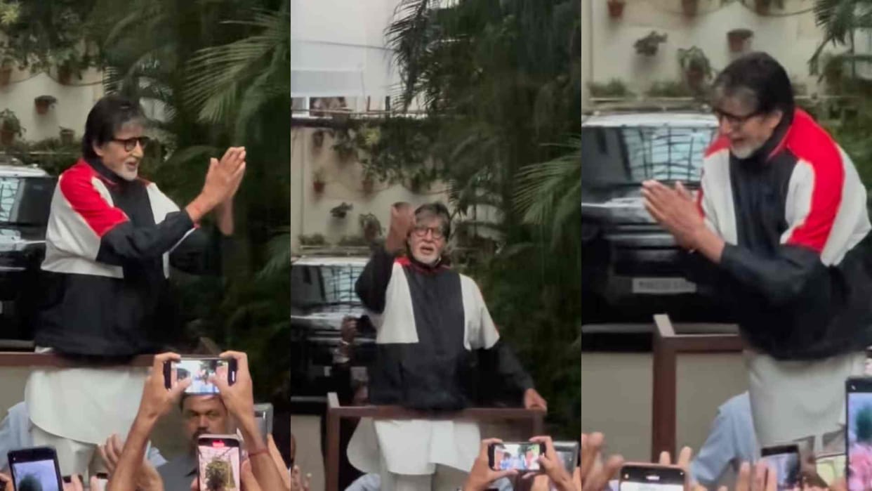 Fans gathered outside Amitabh Bachchan house amid heavy rain video goes viral on social media