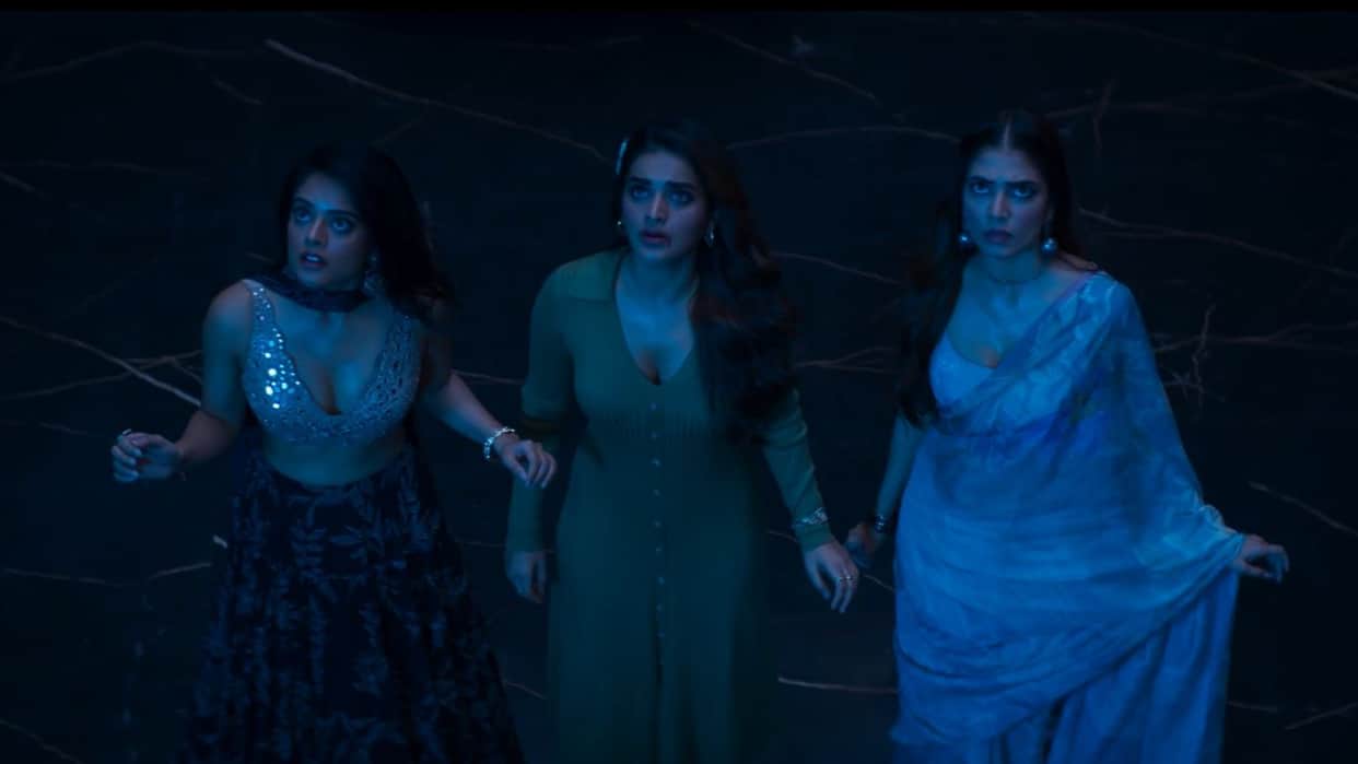 Prabhas horror comedy The Raja Saab pre teaser dropped online Nidhhi Agerwal Malavika Mohanan Riddhi Kumar